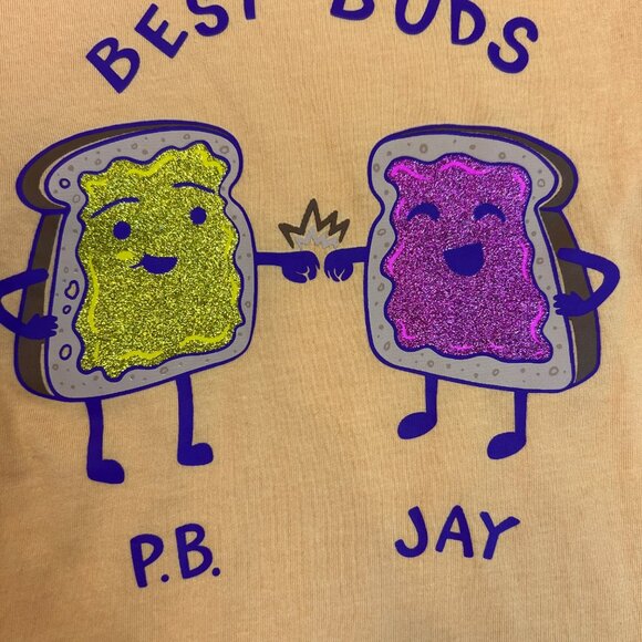 Girls BCG Peanut Butter & Jelly PB&J Top Girls Size Med Orange Short Sleeve - Picture 2 of 6